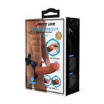 19 cm Belden Bağlamalı İçi Boş Titreşimli Testissiz Protez Melez Penis - BDM1372