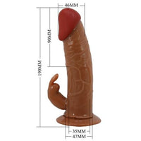 19 cm Belden Bağlamalı İçi Boş Titreşimli Testissiz Protez Melez Penis - BDM1372