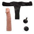 19 cm Belden Bağlamalı İçi Dolu Strapon Penis - BDM2212