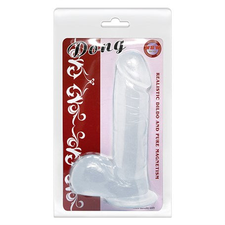 19 cm Belden Bağlamalı Şeffaf Realistik Damarlı Vantuzlu Dildo Penis - BDM0871B