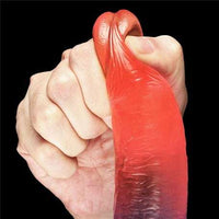 19 cm &Ccedil;ift Renkli Realistik Vantuzlu Dildo Penis - LV318011