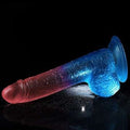 19 cm Belden Bau011flamalu0131 &Ccedil;ift Renkli Realistik Vantuzlu Dildo Penis - LV318011B