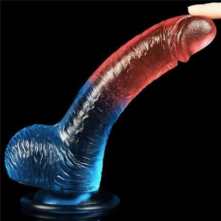 19 cm Belden Bağlamalı Çift Renkli Realistik Vantuzlu Dildo Penis - LV318011B