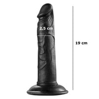 19 cm Realistik Vantuzlu Testissiz Zenci Dildo Penis - CA-BDM019S