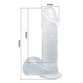 19 cm Şeffaf Realistik Damarlı Vantuzlu Dildo Penis - BDM0871