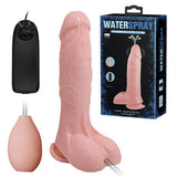 19,3 cm Su Fışkırtmalı Realistik Titreşimli Penis Anal Vajinal Dildo Mastürbatör - CA-B1273