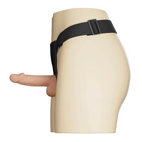 19,4 cm Belden Bağlamalı İçi Dolu Titreşimli Strapon Penis - BDM1493