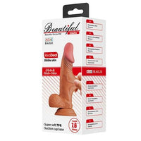 Belden Bağlamalı 19,4 cm Et Dokulu Gerçekçi Çift Katmanlı Silikon Melez Penis - Zebulon - BDM1378B
