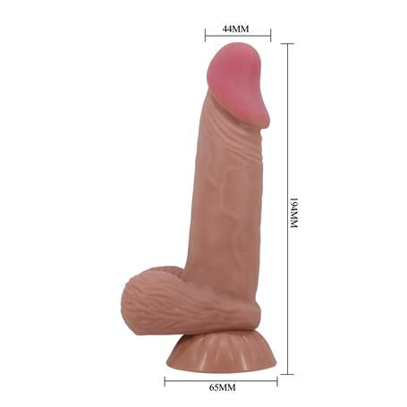 19,4 cm Kıkırdak Yapılı Çift Katmanlı Gerçekçi Dildo Penis - CA-BDM1321