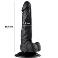19,5 cm Belden Bağlamalı Realistik Vantuzlu Zenci Dildo Penis - BDM0143SB