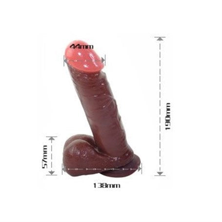 19 cm Belden Bağlamalı Melez Realistik Penis + Kemer + Kayganlaştırıcı Hediyeli - BDM8017B