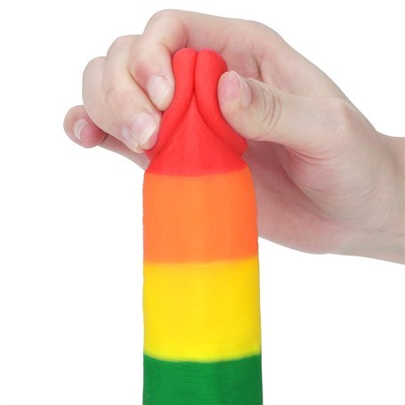 19,5 cm Belden Bağlamalı Renkli Realistik Vantuzlu Dildo Penis - LV410026B