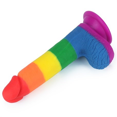 19,5 cm Belden Bağlamalı Renkli Realistik Vantuzlu Dildo Penis - LV410026B