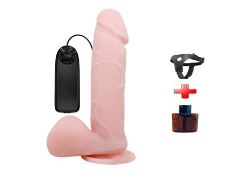 19,5 cm Titreşimli Vibratör Realistik Penis Dildo - Dong - BDM8017RB