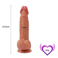 19,5 cm Yeni Nesil Çift Katmanlı Realistik Vantuzlu Dildo Penis - Evan - BDM1029