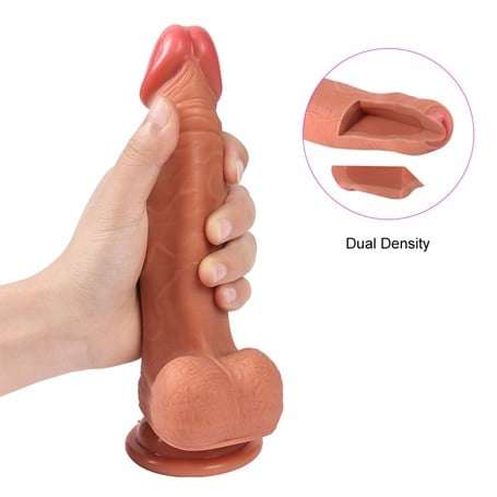 19,5 cm Yeni Nesil Çift Katmanlı Realistik Vantuzlu Dildo Penis - Evan - BDM1029