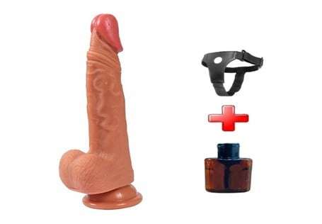 19,5 cm Yeni Nesil Çift Katmanlı Realistik Vantuzlu Dildo Penis - Evan - BDM1029B