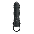 14 cm 2 cm Uzatmalı Titreşimli Klitoris Uyarıcılı Zenci Penis Kılıfı - BDM6216