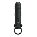 14 cm 2 cm Uzatmalı Titreşimli Klitoris Uyarıcılı Zenci Penis Kılıfı - BDM6216