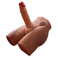 2 İşlevli Gerçekçi Ölçülerde Realistik İleri Geri Hareketli 17 cm Penisli Anal Girişli Erkek Vücut - Jason - BDM1592