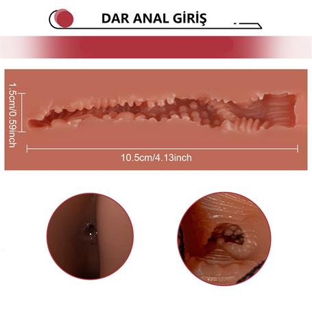 2 İşlevli Gerçekçi Ölçülerde Realistik İleri Geri Hareketli 17 cm Penisli Anal Girişli Erkek Vücut - Jason - BDM1592