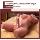 2 İşlevli Gerçekçi Ölçülerde Realistik İleri Geri Hareketli 17 cm Penisli Anal Girişli  Bayan Vücut - Miah - BDM1593