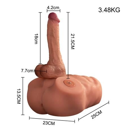 2 İşlevli Realistik 21,5 cm İleri Geri Hareket Penisli Anal Girişli Erkek Kalça - Jonah - BDM1641