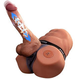 2 İşlevli Realistik 21,5 cm İleri Geri Hareket Penisli Anal Girişli Erkek Kalça - Jonah - BDM1641