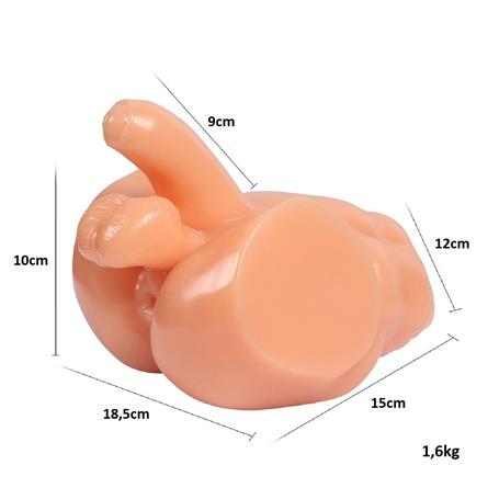 2 İşlevli Realistik 9 cm Penisli Erkek Kalça - BDM1512
