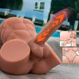 2 İşlevli Telefondan Kumandalı Realistik 24 cm İleri Geri Hareket Penisli Anal Girişli Erkek Kalça - Gretel - BDM1640