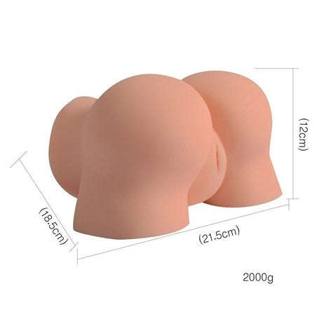2 İşlevli 3D Realistik Kalça Suni Vajina Anüs Mastürbatör - Bad Girl - BDM5009