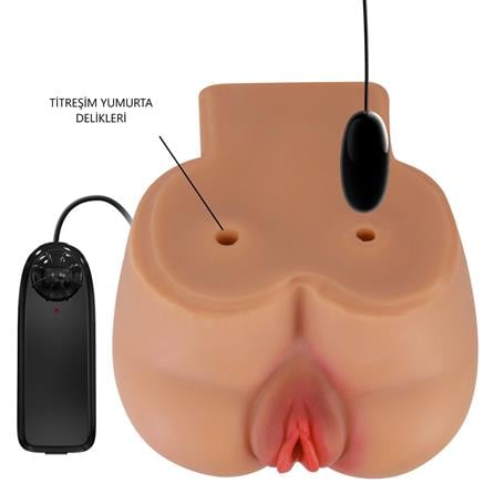 2 İşlevli Titreşimli Suni Vajinal ve Anal Masturbatör - Kylie - BDM1407
