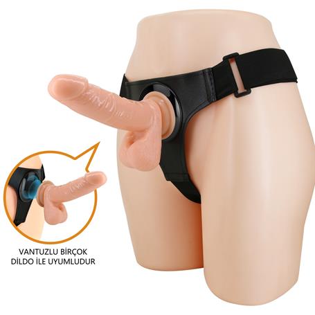 20 cm Belden Bağlamalı İçi Dolu Strapon Penis - Tom - BDM1499