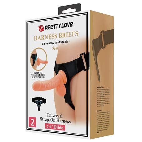 20 cm Belden Bağlamalı İçi Dolu Strapon Penis - Tom - BDM1499