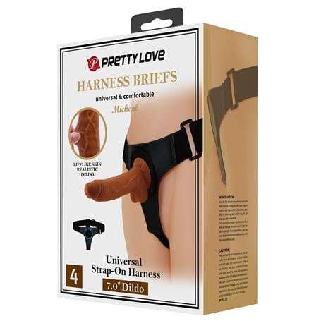 20 cm Belden Bağlamalı İçi Dolu Strapon Melez Penis - BDM1273