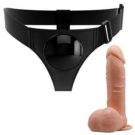20 cm Belden Bağlamalı İçi Dolu Strapon Penis - Tom - BDM1499