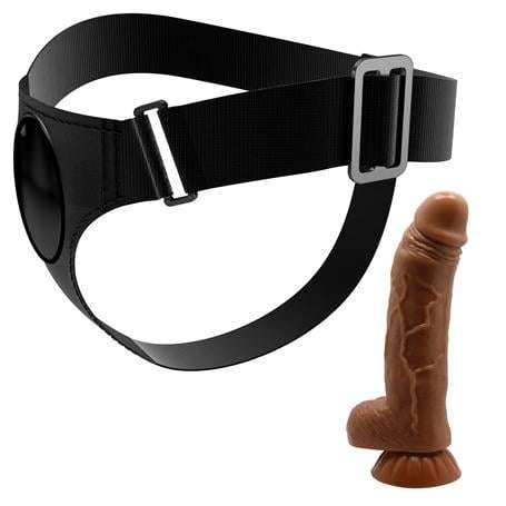 20 cm Belden Bağlamalı İçi Dolu Strapon Melez Penis - BDM1273