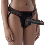 20 cm Belden Bağlamalı İçi Dolu Zenci Strapon Dildo - LV715027