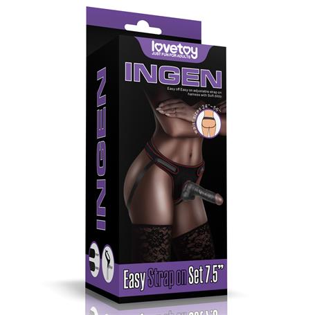 20 cm Belden Bağlamalı İçi Dolu Zenci Strapon Dildo - LV715027