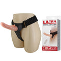 20 cm Belden Bağlamalı Oynar Başlı Vibratör İçi Dolu Strapon Penis - BDM0125