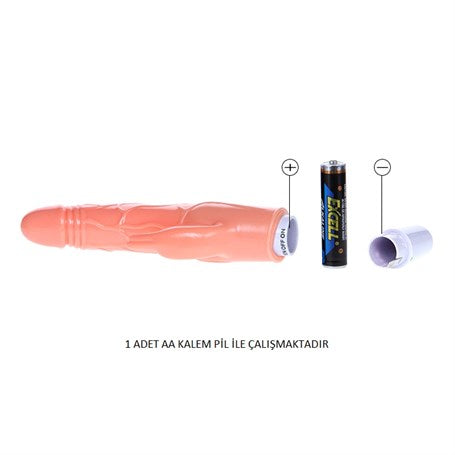 20 cm Klitoris Uyarıcılı Titreşimli Vibratör Dildo Penis - CA-BDM1048