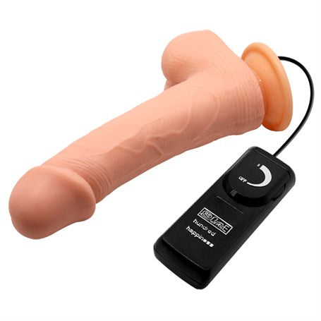 20 cm Kumandalı 360° Oynar Başlı Titreşimli Vibratör Realistik Penis Vibratör - BDM8015