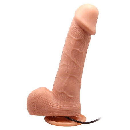 20 cm Kumandalı 360° Oynar Başlı Titreşimli Vibratör Realistik Penis Vibratör - BDM8015