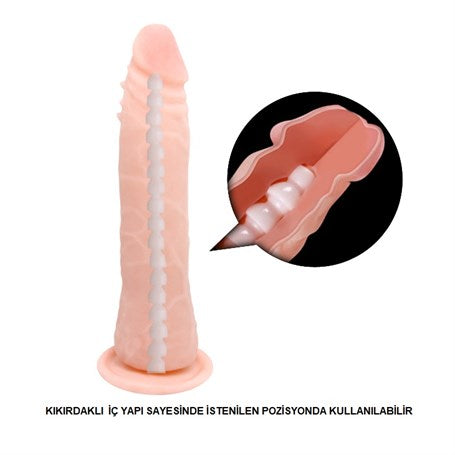 20 cm Vantuzlu Kıkırdaklı Realistik Anal Dildo Penis - B1077