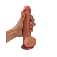 20 cm Yeni Nesil &Ccedil;ift Katmanlu0131 Realistik Vantuzlu Dildo Penis - Kevin - BDM1027