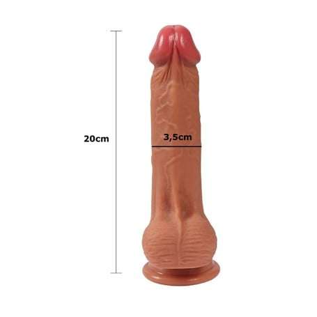 20 cm Yeni Nesil Çift Katmanlı Realistik Vantuzlu Dildo Penis - Jack - BDM1028