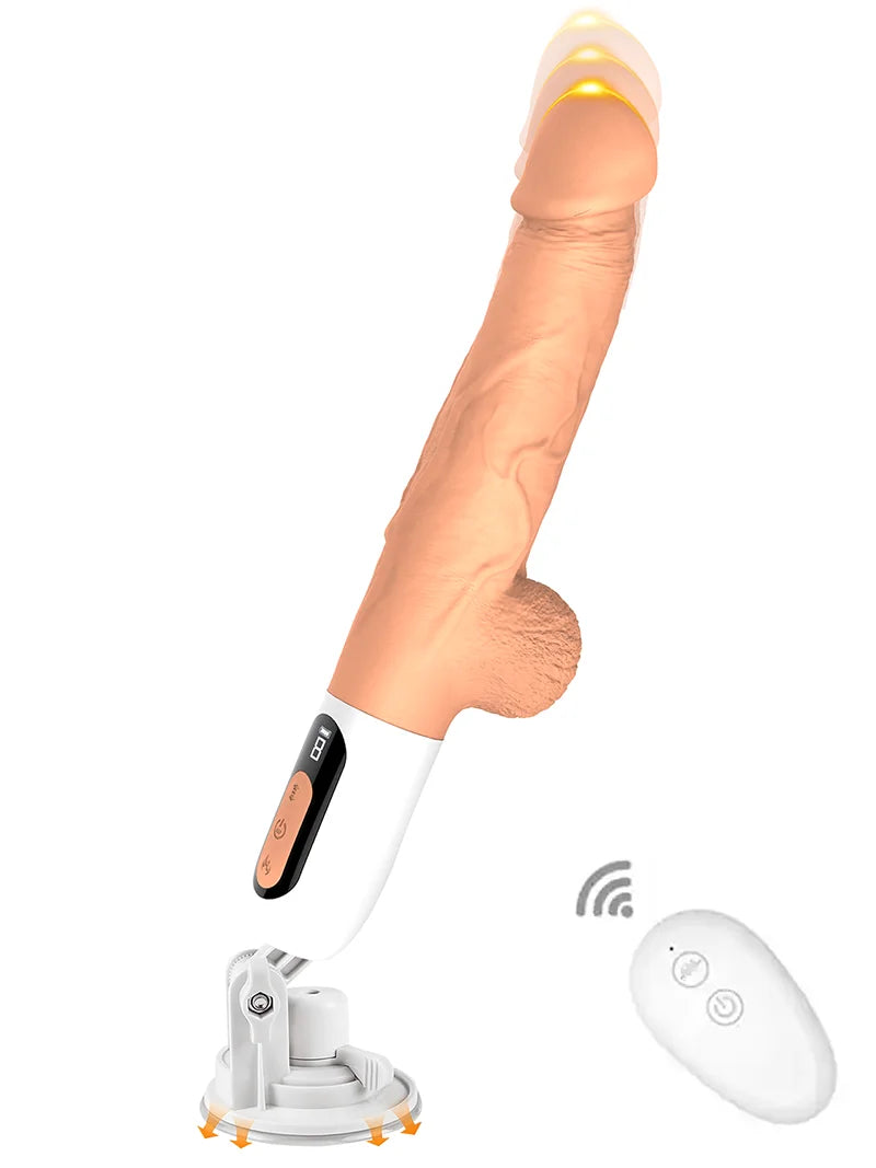 VEXXOR 18 cm Isıtmalı İtmeli Gerçekçi Vibratör – Vantuzlu - 203102