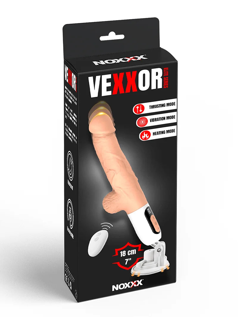 VEXXOR 18 cm Isıtmalı İtmeli Gerçekçi Vibratör – Vantuzlu - 203102