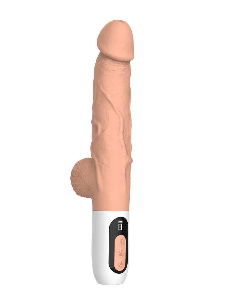 VEXXOR 18 cm Isıtmalı İtmeli Gerçekçi Vibratör – Vantuzlu - 203102