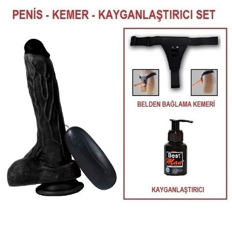20,5 cm Belden Bağlamalı Titreşimli Gerçekçi Silikon Vantuzlu Zenci Penis - Holy Dragon - U6123B